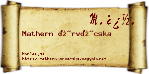 Mathern Árvácska névjegykártya